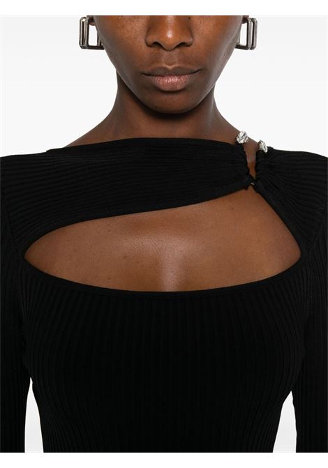 Abito mini con dettaglio cut-out in nero David koma - donna DAVID KOMA | SS25DKKN71DBLKSLVR